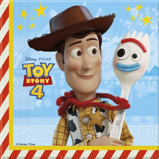 Toy Story 4 ubrousky 20 ks 2-vrstvé, 33 cm x 33 cm