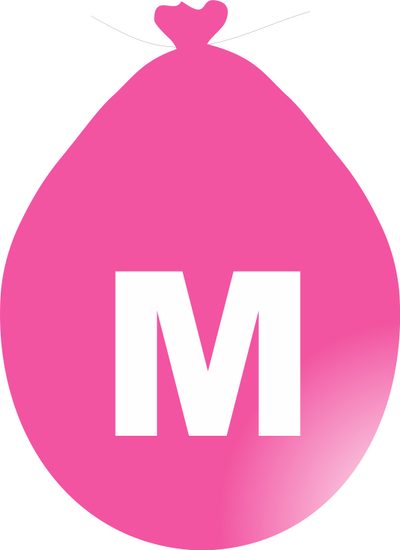 Balónek písmeno M růžové
