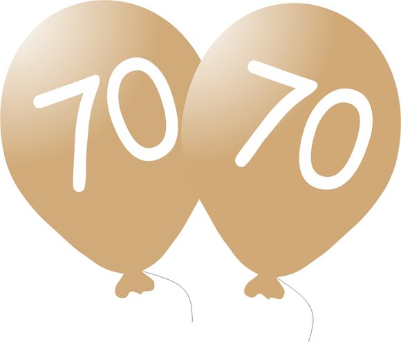 Balónek 70. narozeniny zlatý metalický