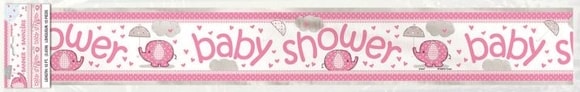 Banner - girlanda umbrellaphants "Baby shower" - Holka / Girl