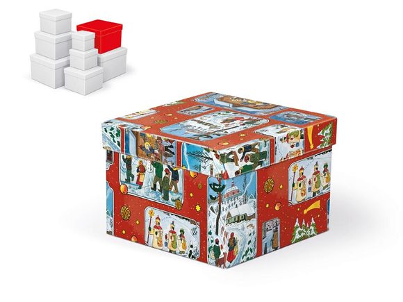 krabice dárková vánoční C-V005-FL 18x18x13cm 5370775