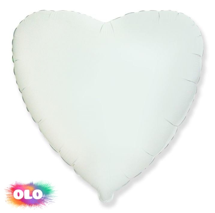 Balón foliový 45 cm Srdce bílé - FLEXMETAL - Foliové balónky - Balónky a  helium - OLO.cz - prodej party dekorací a potřeb