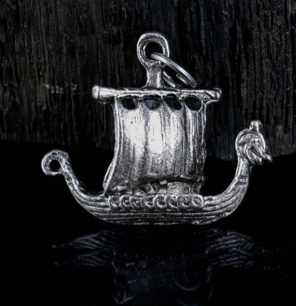 Miniblings Wikinger-Schiff Anhänger Aus Versilbertem Metall - 25 Mm, Perfekt Für Ketten & Bettelarmbänder