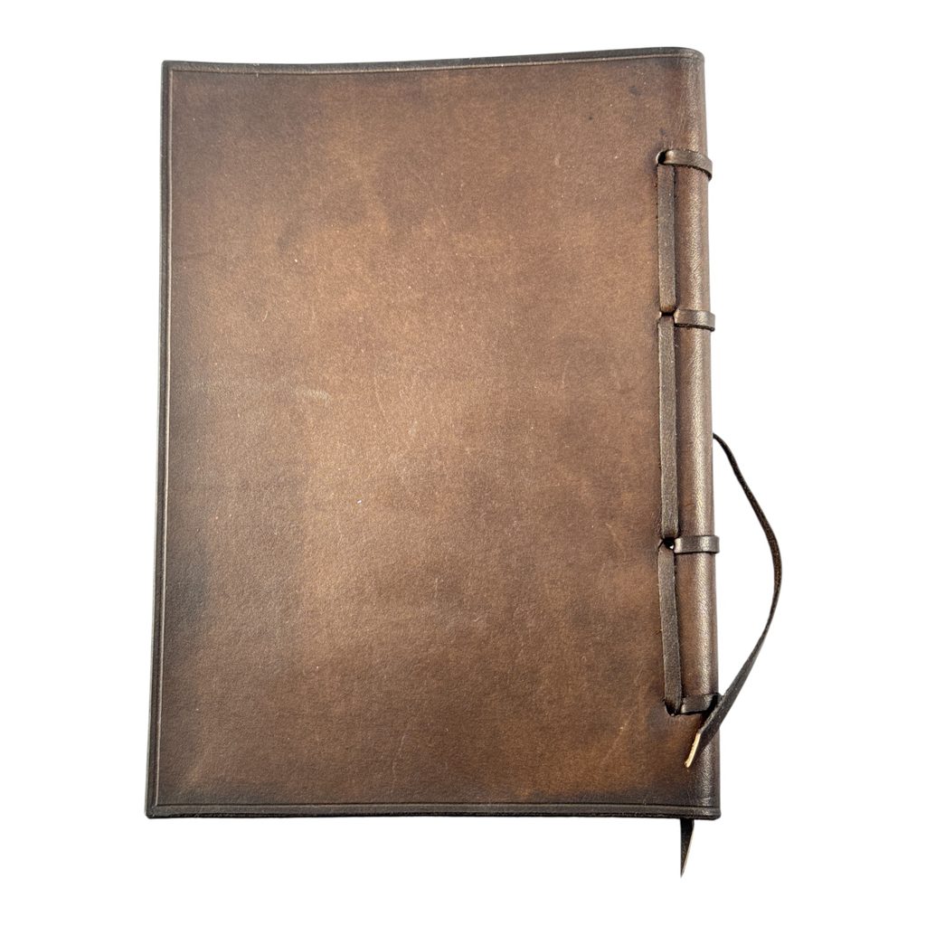 ORNARIS, leather art nouveau notebook, lined, brown Wulflund