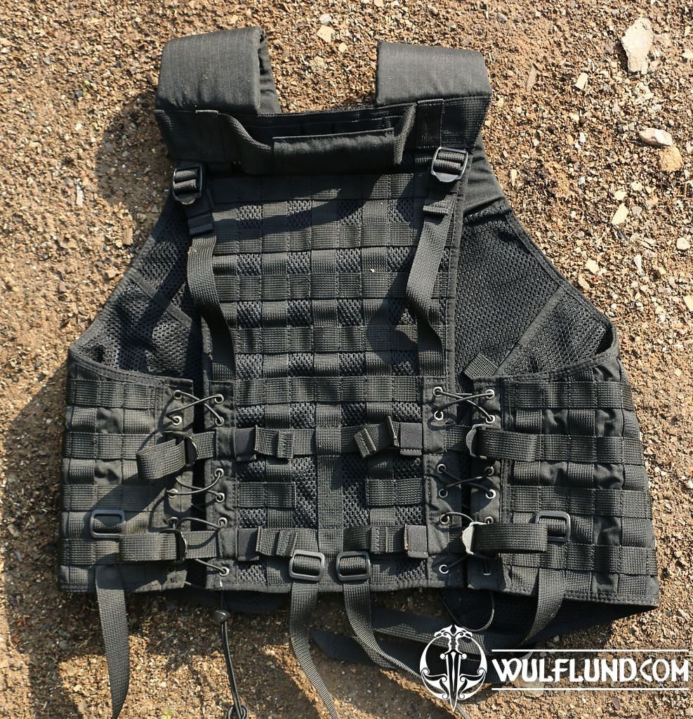 TACTICAL VEST FOR BALLISTIC PLATES - WITH INTEGRATED BACKPACK - Defcon 5® -  BLACK Black | Military Tactical \ Tactical Vests \ Tactical Vests,  Harnesses - Camouflage militarysurplus.eu | Army Navy Surplus -