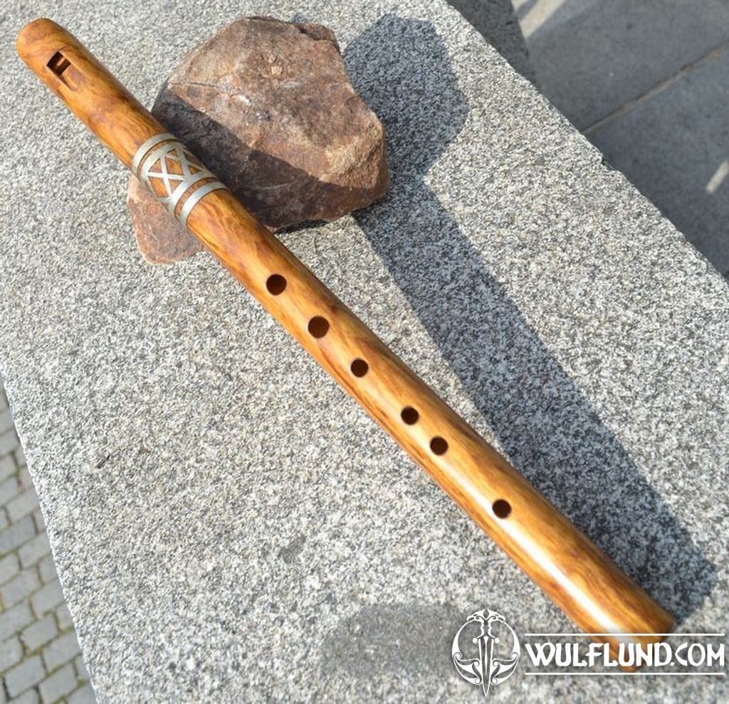 TRADITIONAL FOLK FLUTE, decorated by tin Drums, Flutes - wulflund.com