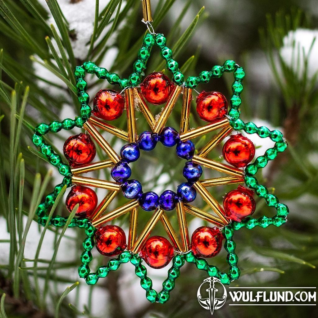 STAR of YULE, Yule Decoration vánoční ozdoby Yule decorations, Glass Beads  - wulflund.com