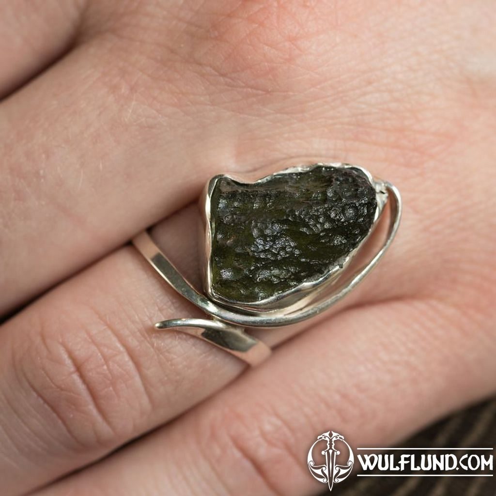 Natural moldavites | rings, silver - wulflund.com