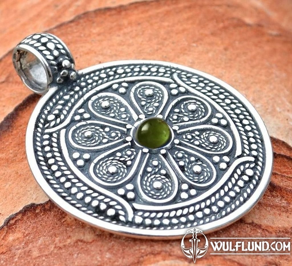 VESNA, pagan silver pendant with Moldavite bijoux à moldavites tchèques  Bijouterie - wulflund.com