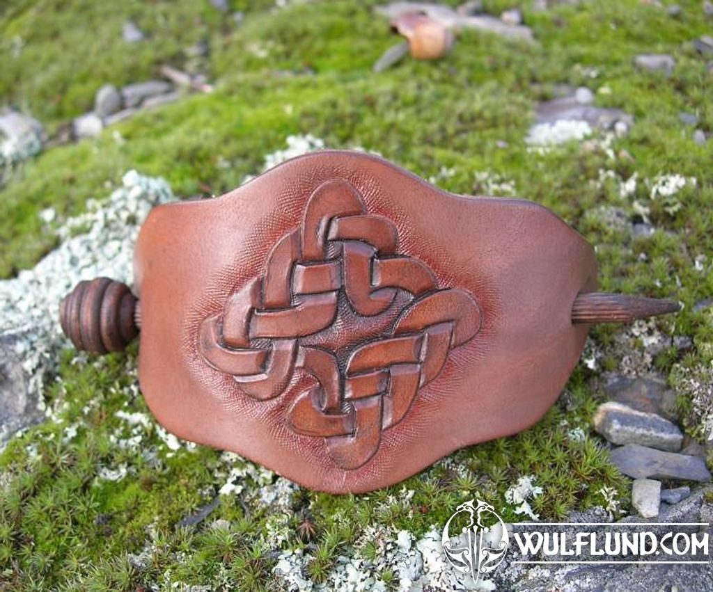 LEATHER HAIR BROOCH - celtic design hair clips, accessories, jewellery  Leather Products 