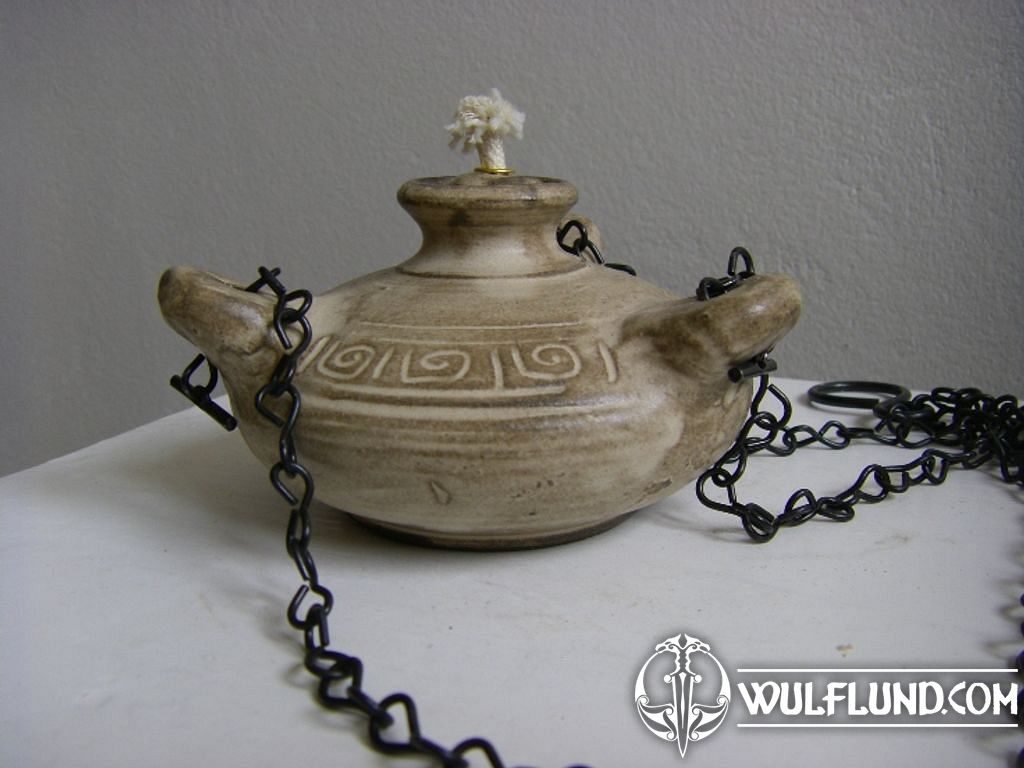 Medieval Hanging Oil Lamp - ceramic - wulflund.com