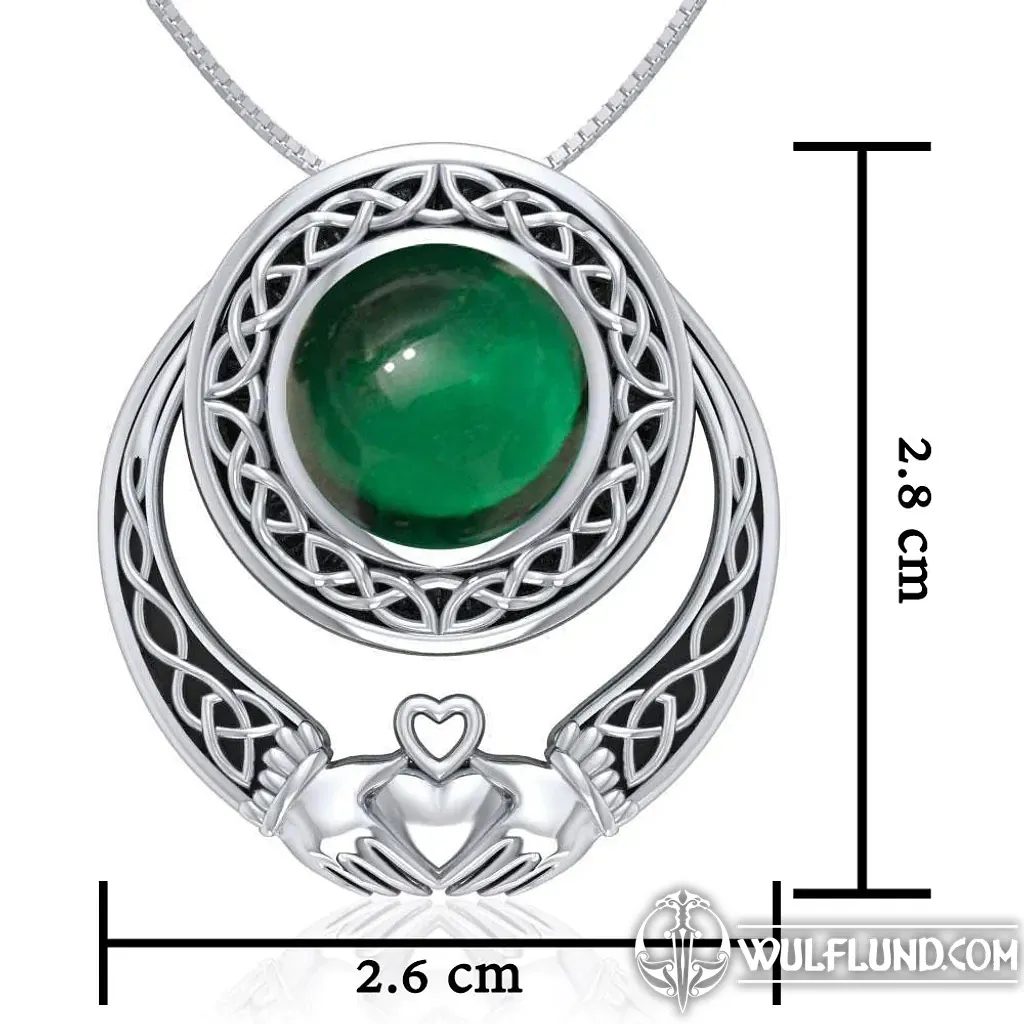 Claddagh Pendant Gold Plated with Emerald Heart S4709 - The Irish Shop