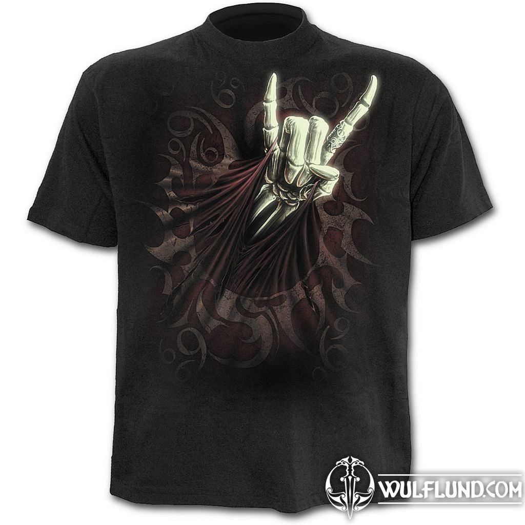 ROCK SALUTE, T-Shirt Black, Spiral Direct men&rsquo;s t-shirts, Spiral Direct