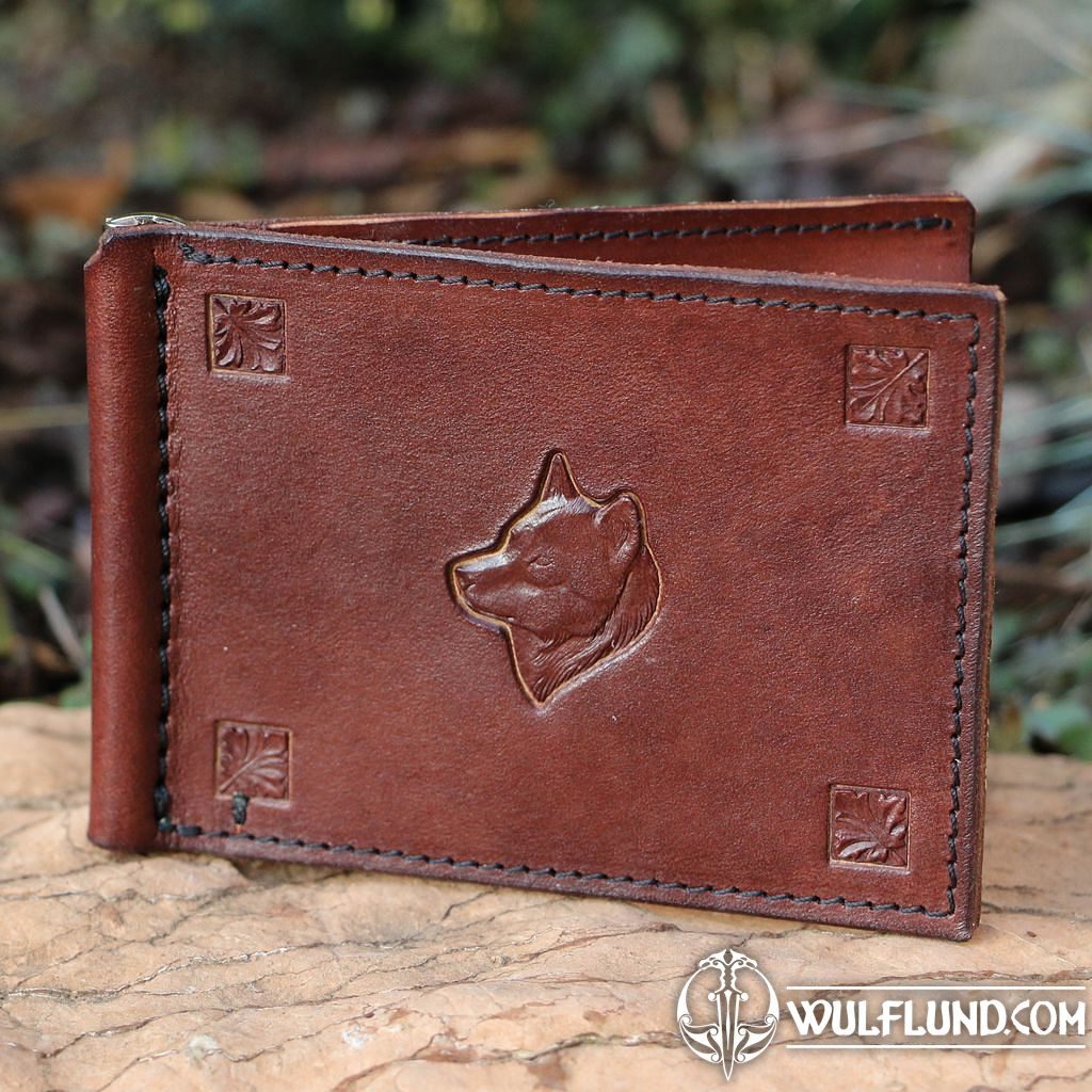 Custom Made Leather Snarling Wolf Wallet