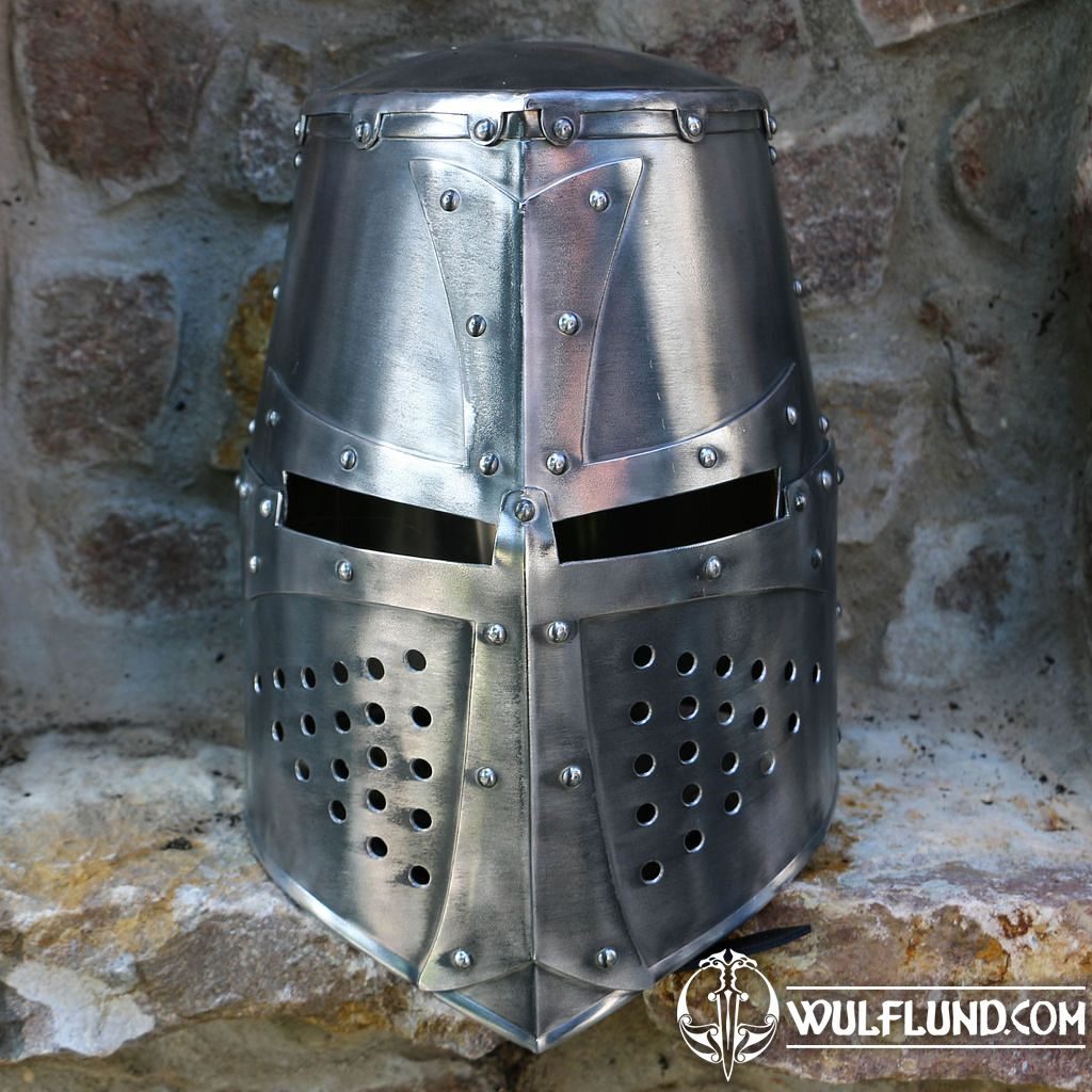 TEMPLAR KNIGHT Great Helmet Duralumin - Costume Rental arms and armour  theatre props rental, Historical COSTUME RENTAL - FILM PRODUCTION -  wulflund.com