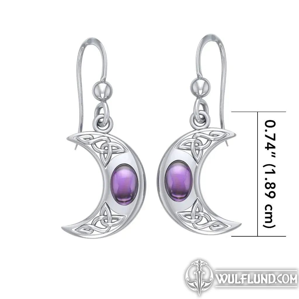 Boucles d'oreilles argentées Boho Moon avec zircons main image 0