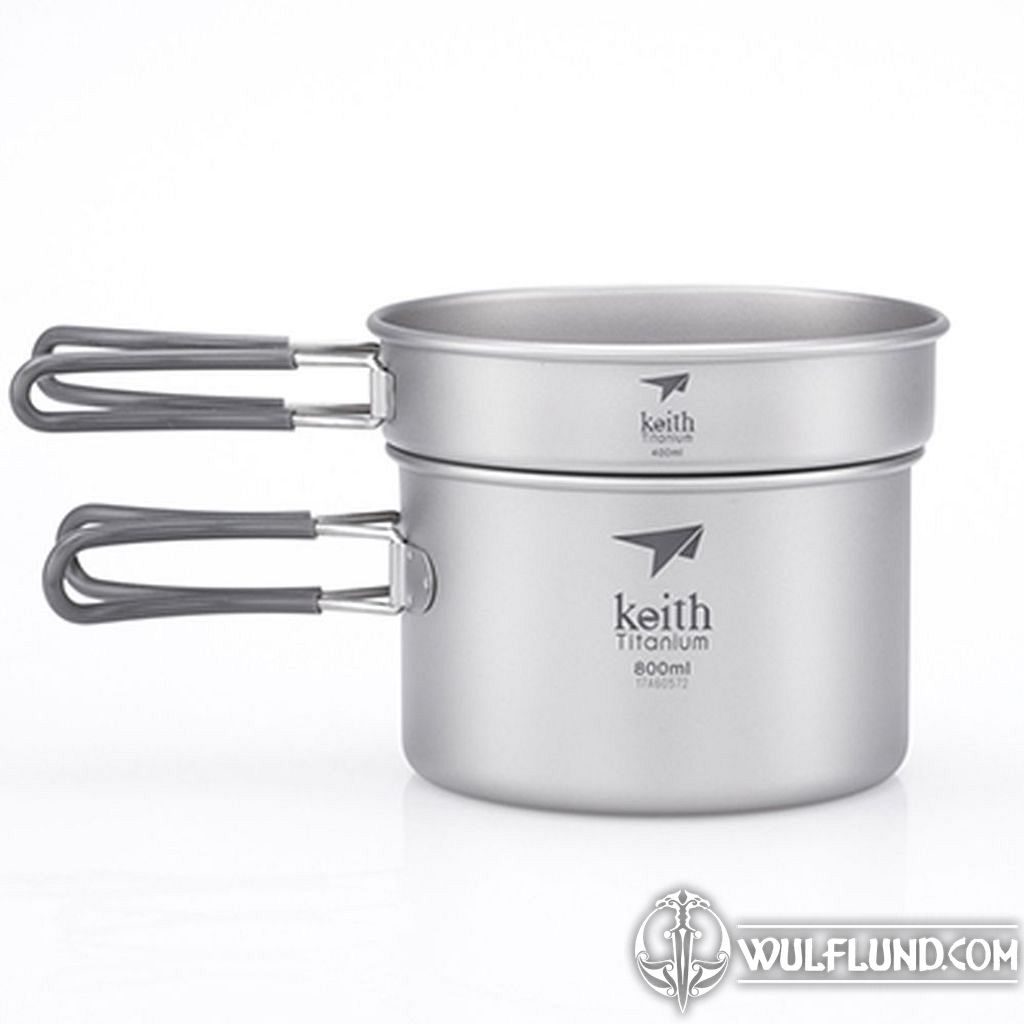 2-Piece Titanium pot and Pan Cook Set Ti6012 KEITH Titanové