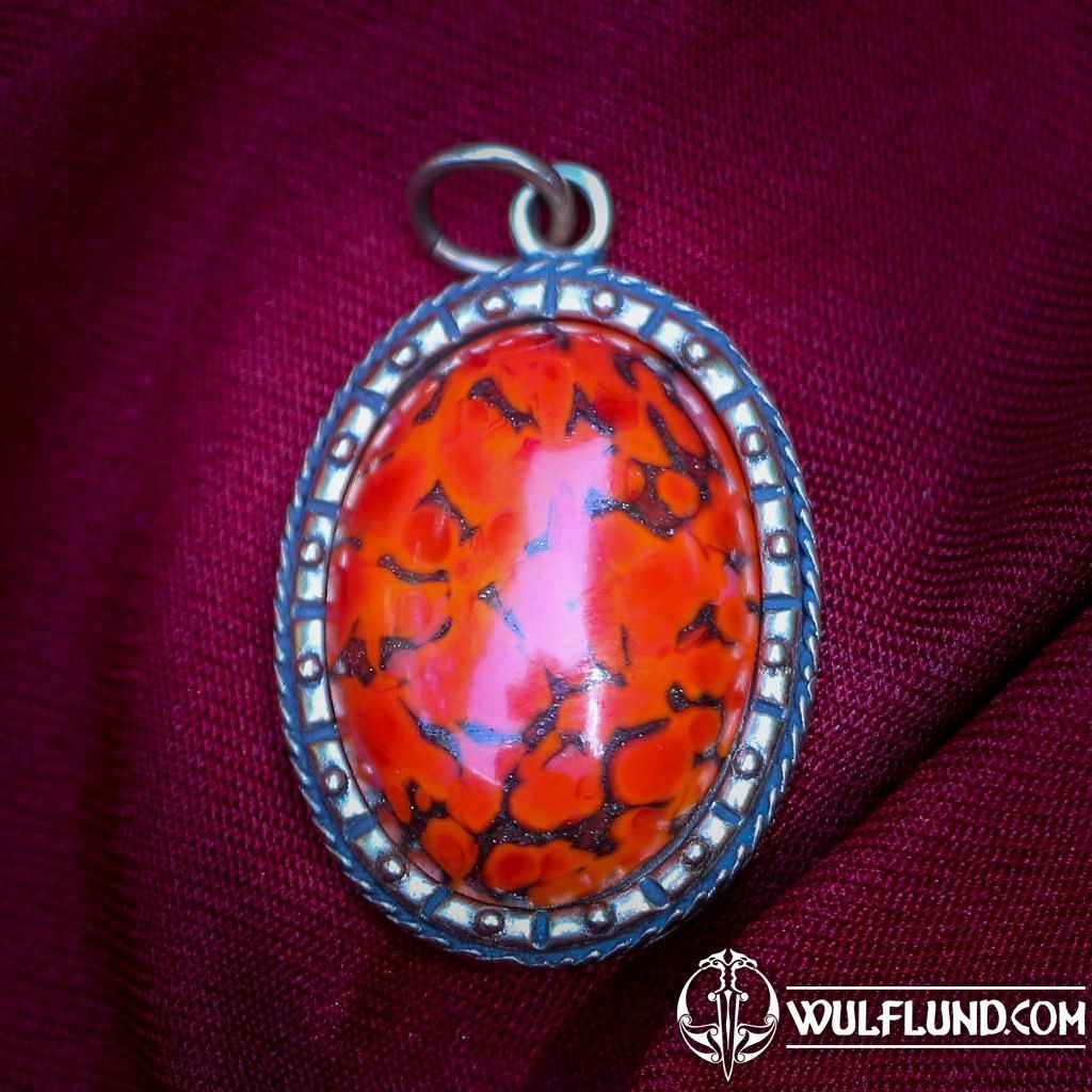 MEDIEVAL PENDANT with glass Dragon's Eye, bronze Drakkaria Pendants