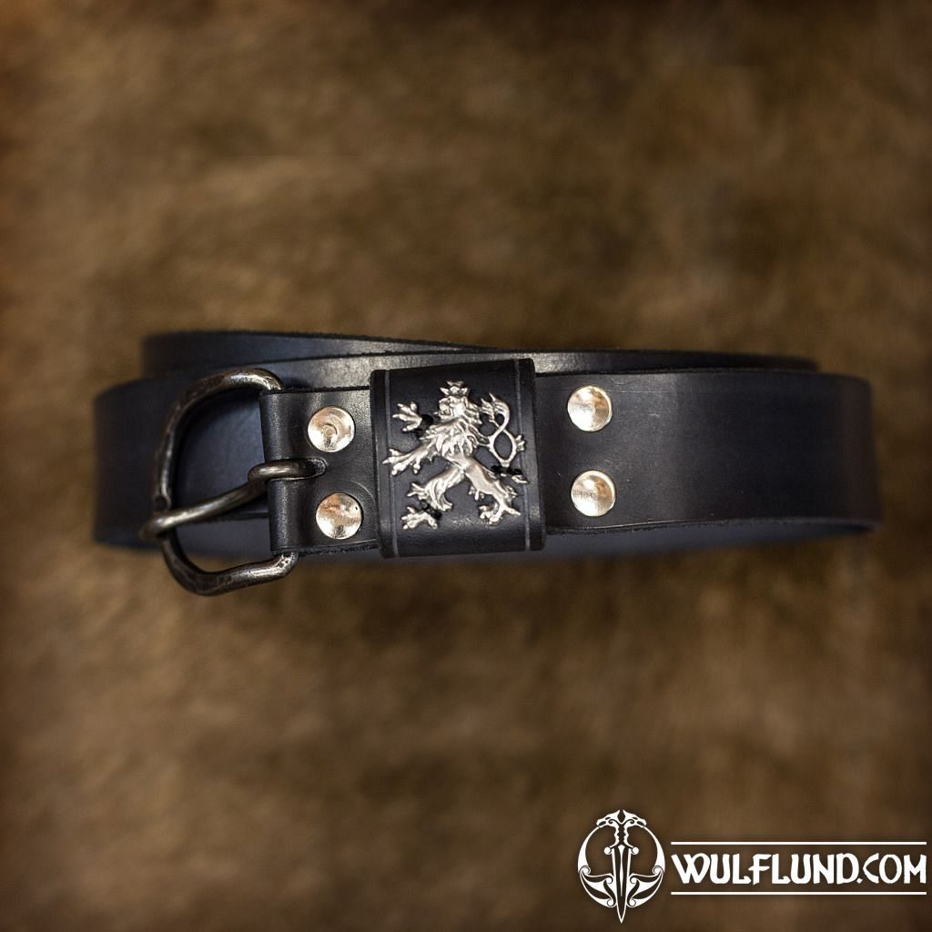 Kingdom of Bohemia, exclusive leather belt, black Old Slavs