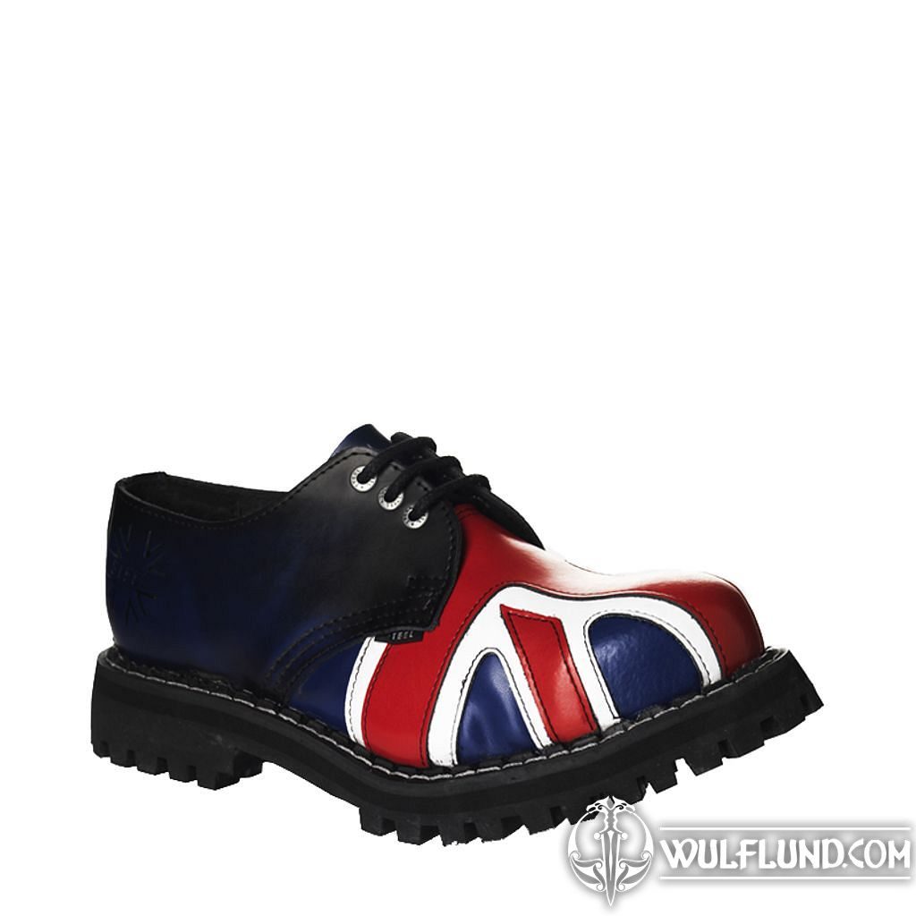 Leather boots STEEL British flag 3-eyelet-shoes Steel Boots T-shirts, Boots  - wulflund.com