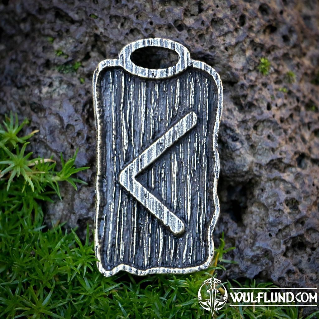KENAZ Rune Pendant, zinc ant.brass rune pendants amulets and