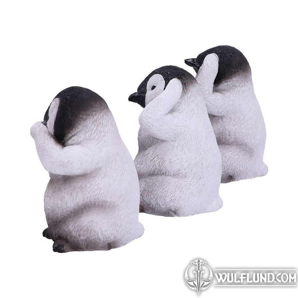 See No, Hear No, Speak No Evil Emperor Penguin Chick Figurines zvířata  figurky Décorations d'intérieur - wulflund.com