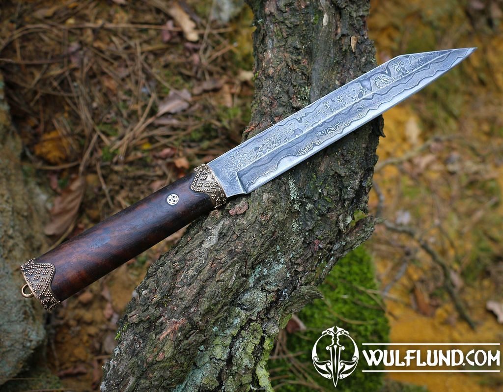 HJÖRTUR, Wikinger-Sax Messer, Damast Messer Waffen - wulflund.com