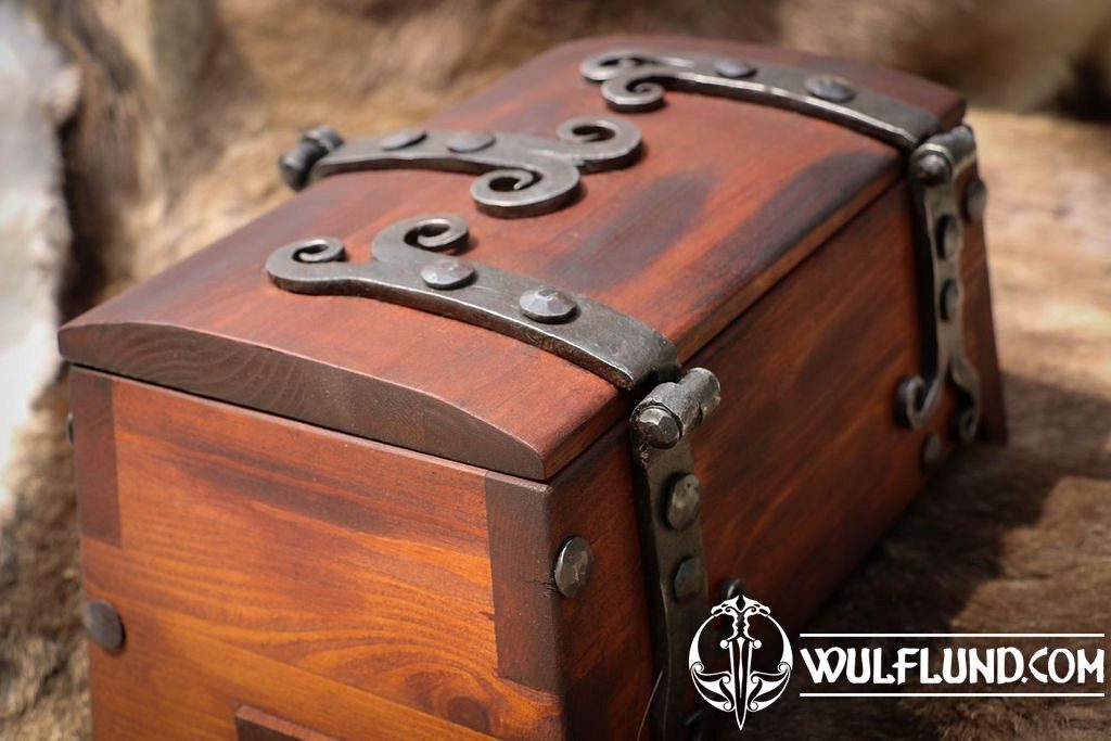Small Pirate Style Wooden Treasure Chest - Chest with Padlock