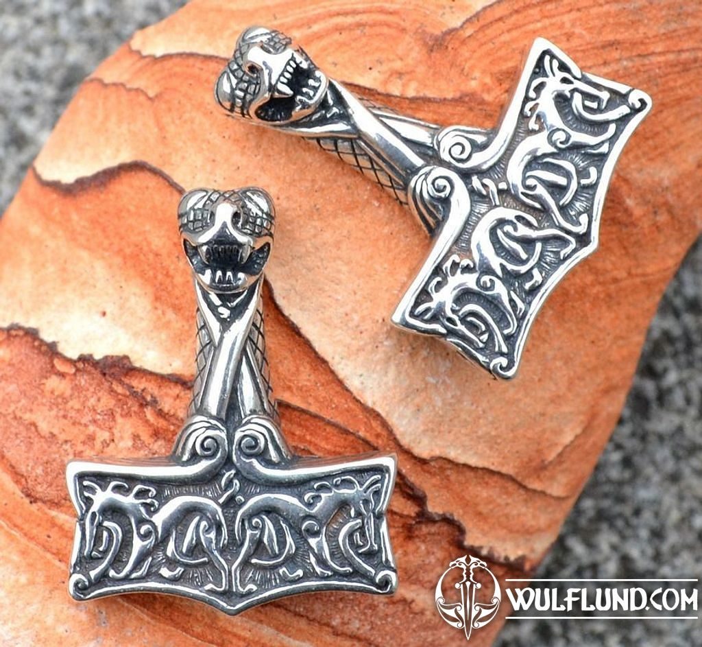 leather bracelet with Thor's Hammer inspired by Celtic mythology OSEBERG 