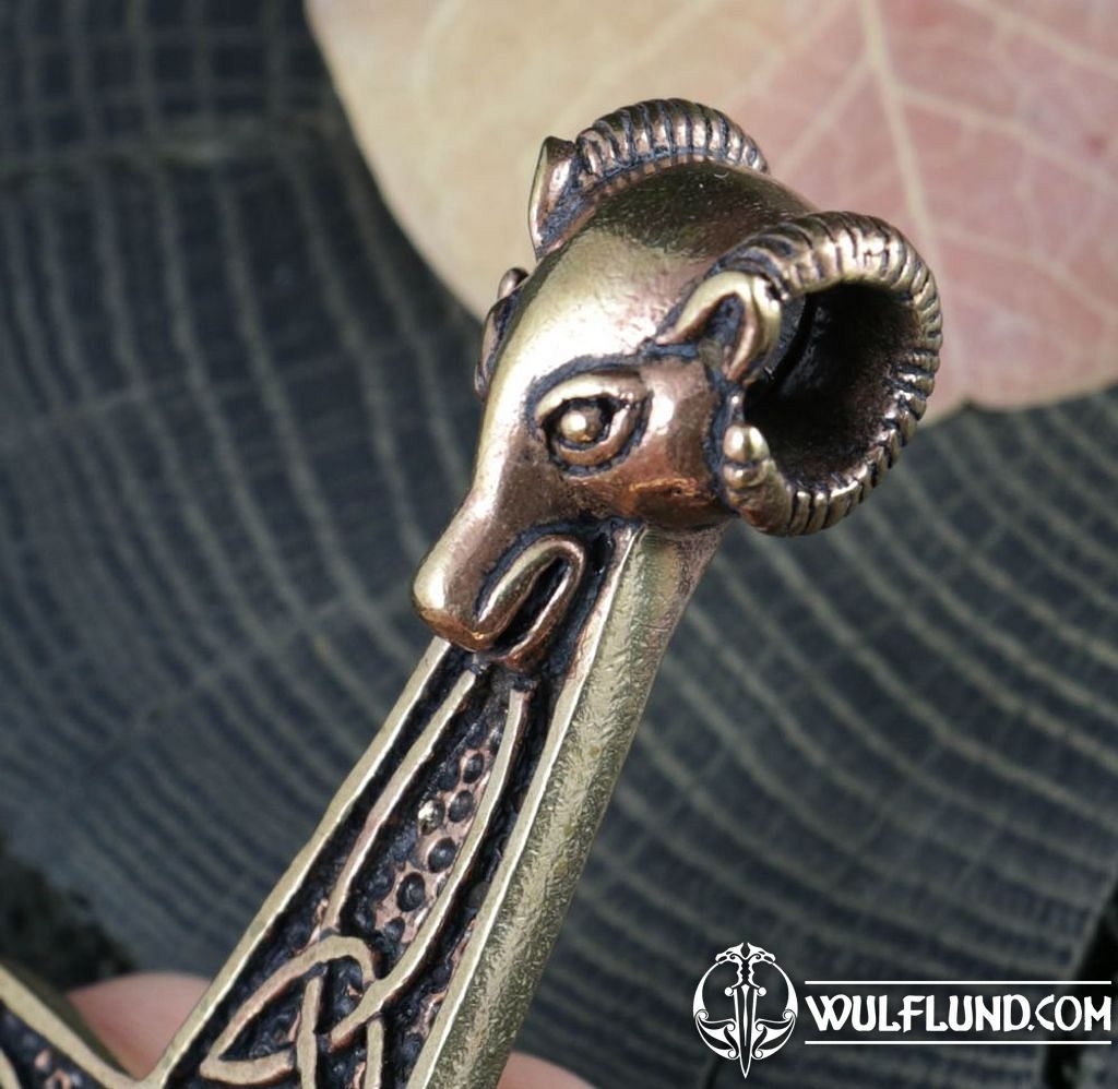 Thor's Hammer, ram, bronze XXL viking pendants amulets and talismans,  Jewellery - wulflund.com
