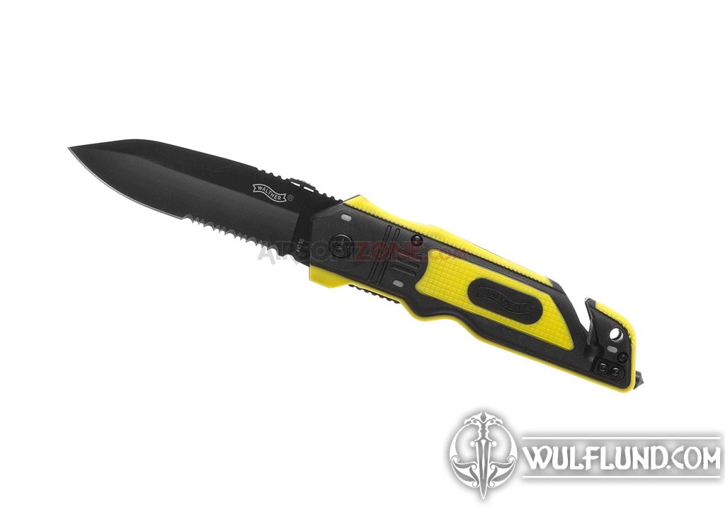 Walther 5.0729 Emergency Rescue Knife ERK fluoreszierend Rettungsmesser  Glasbrecher, Gurtschneider (L x B x H) 118 x 40 x 20mm