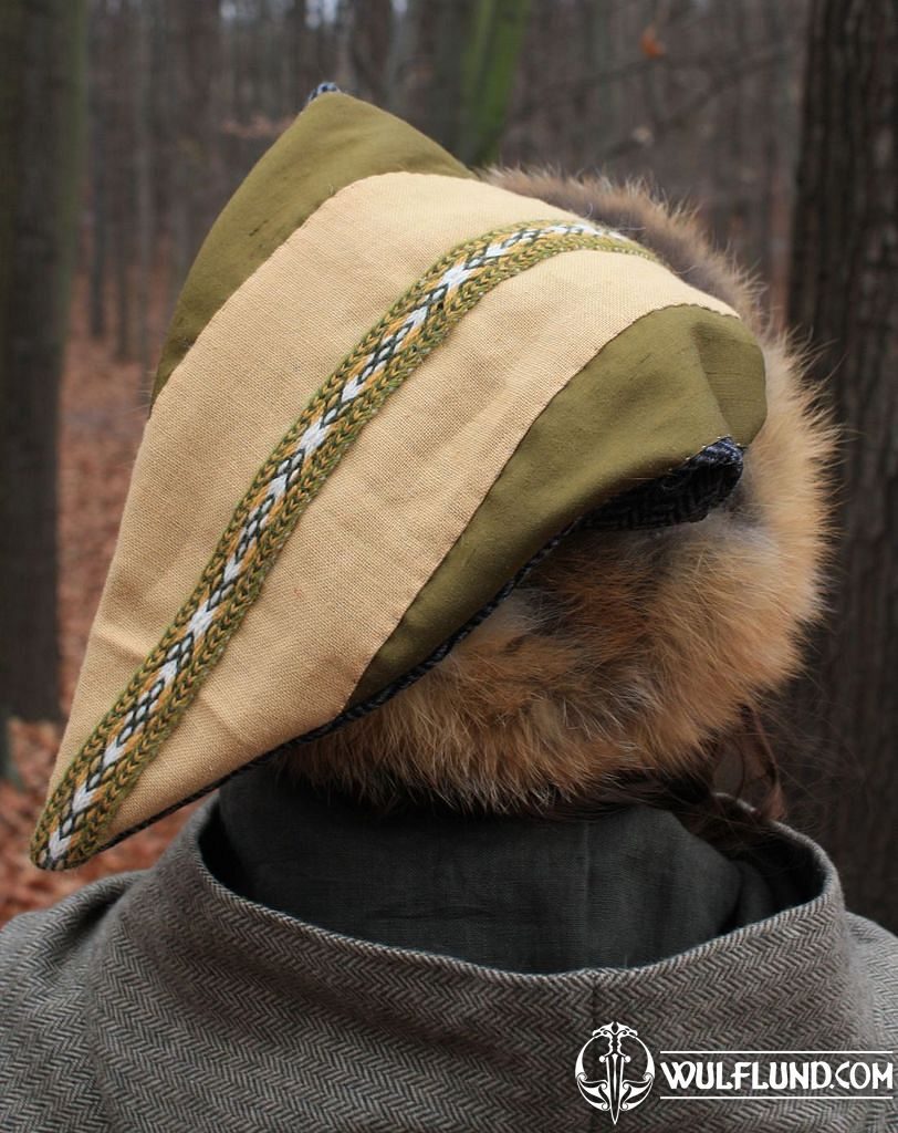 Viking Cap with Embroidery, fox fur - Birka hats for men costumes for men,  Shoes, Costumes - wulflund.com