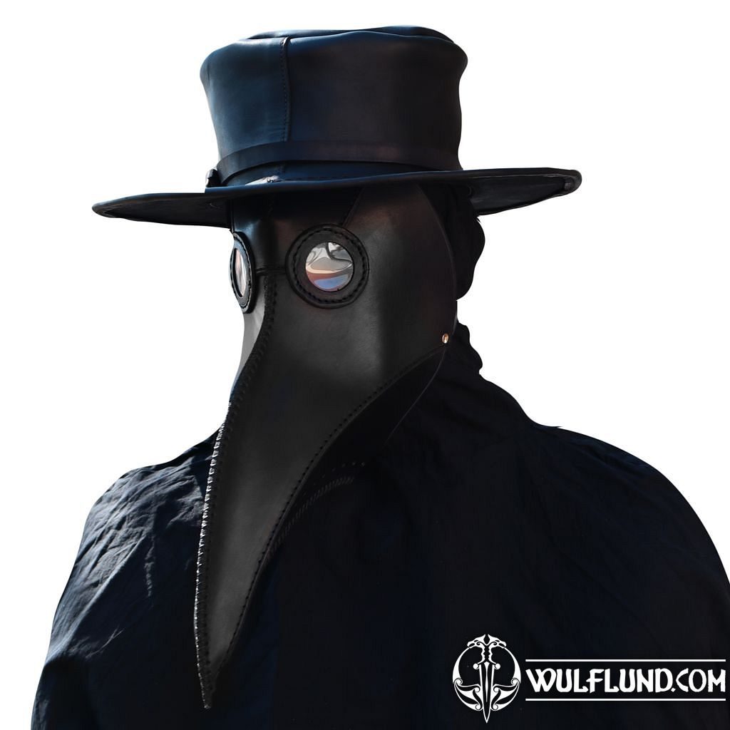 Médecin de la peste, chapeau et masque de cuir masques en cuir Cuir :  produits et outils - wulflund.com