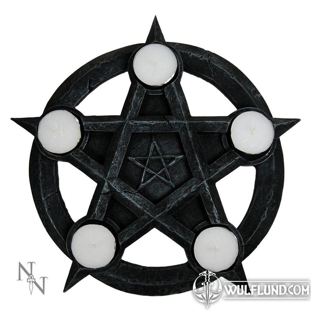 Pentagram Gothic Wiccan Tealight Holder candle horders, figures Magie -  wulflund.com