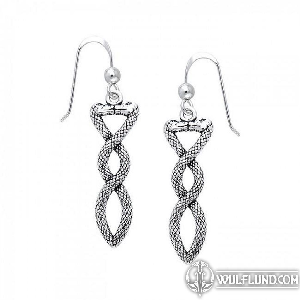 Silver celtic serpent earrings deals