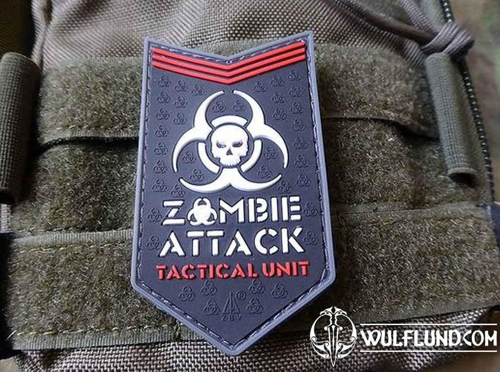 ZOMBIE ATTACK, 3D blackmedic rubber velcro patch military patches Clothing  - Outdoor, Bushcraft We make history come alive!