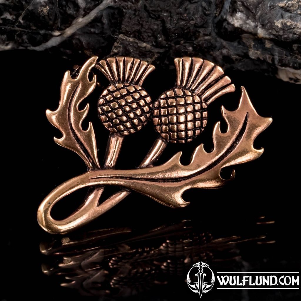 Chardon écossais, bronze Broche objets en bronze Bijouterie - wulflund.com