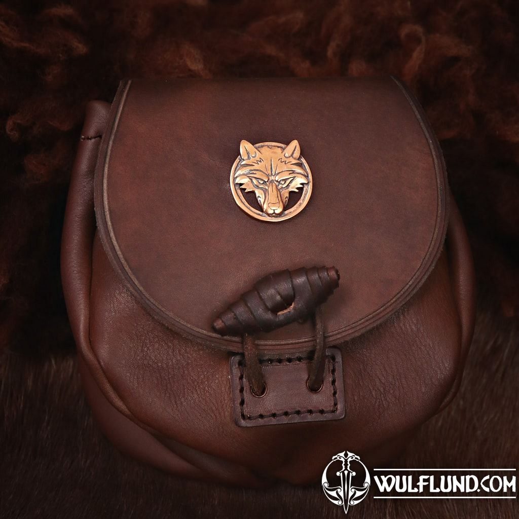 WOLF, Leather Medieval Bag, bronze bags, sporrans Leather Products -  wulflund.com