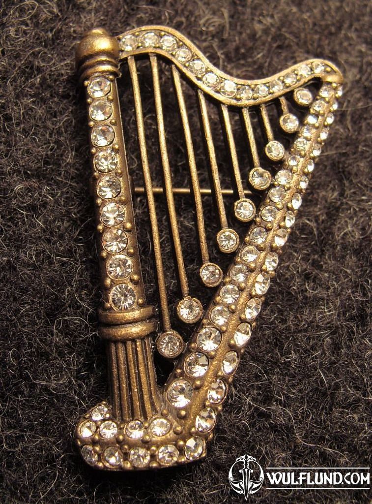 IRISH HARP, costume brooch, IRISH SOUVENIRS, IRISH GIFT STORE - wulflund.com
