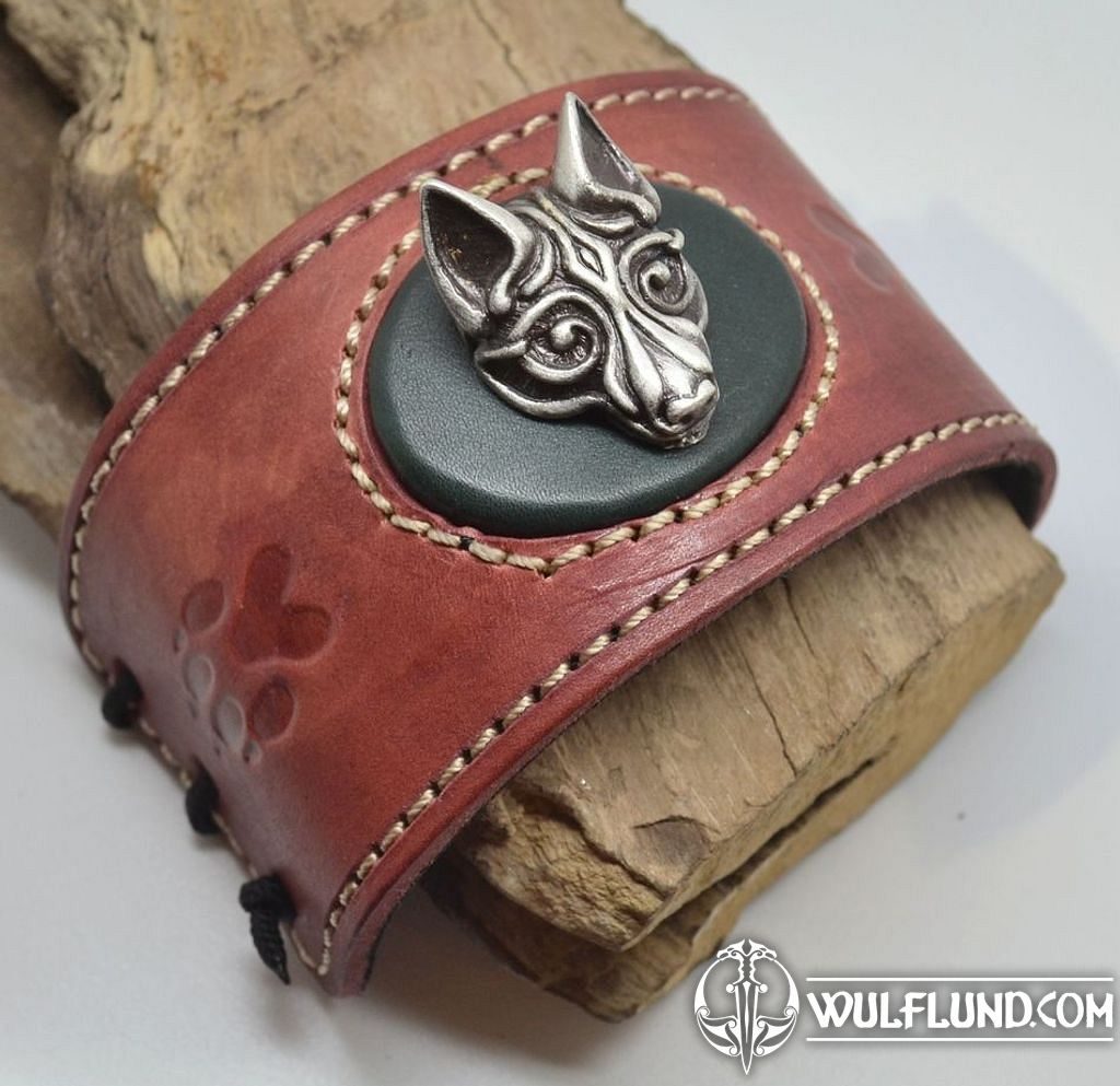 Bracelet en cuir avec un loup Naav bracelets en cuir Cuir : produits et  outils - wulflund.com