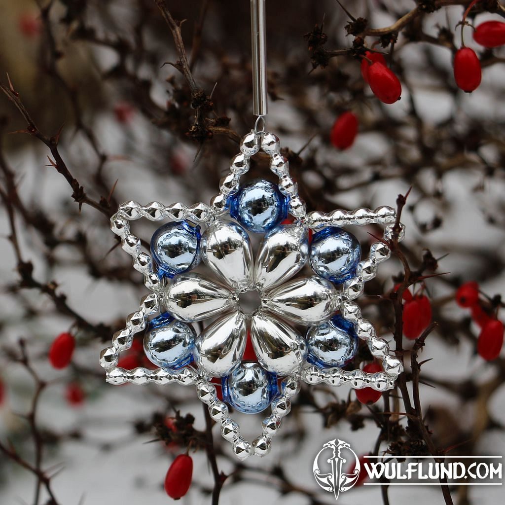 SNOW STAR, Yule Decoration vánoční ozdoby Yule decorations, Glass Beads -  wulflund.com