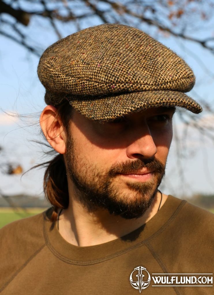 DAITHI Cap Tweed, brown, Ireland caps, hats from Ireland Woolen products,  Ireland - wulflund.com
