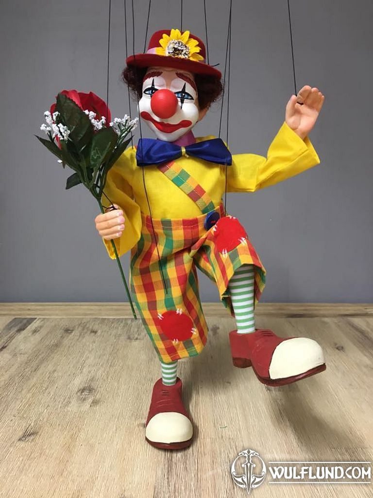 Clown, Marionette 45 cm loutky, maňásci Holzprodukte - wulflund.com
