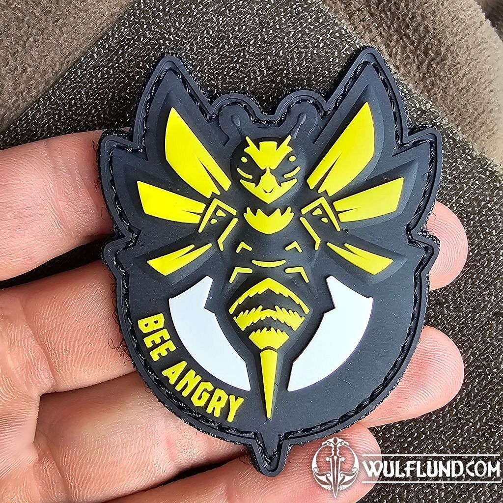 bee-angry-pvc-patch-patches-militaires-v-tements-arm-e-en-plein