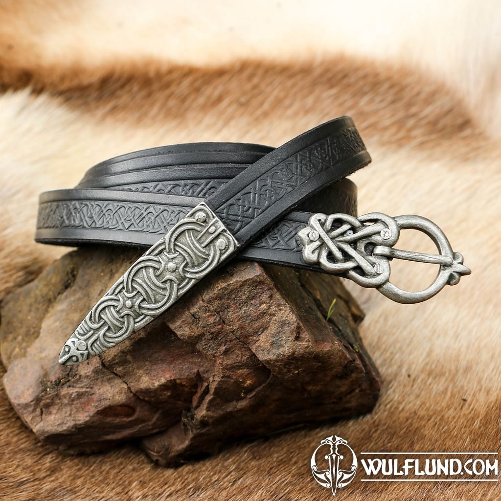 BORRE Viking Belt embossed black belts Leather Products - wulflund.com