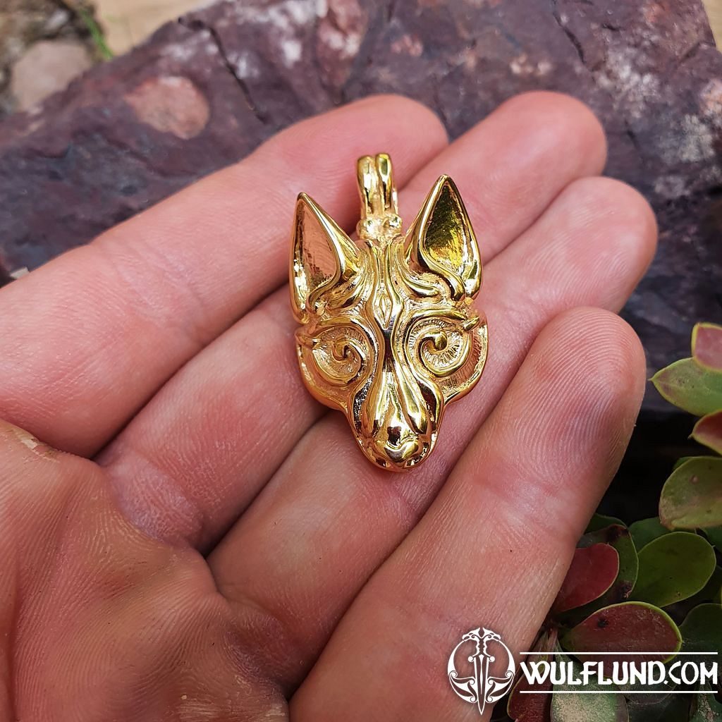 VIKING WOLF FENRIR pendant, Gold plated bijoux dorés Bijouterie -  wulflund.com