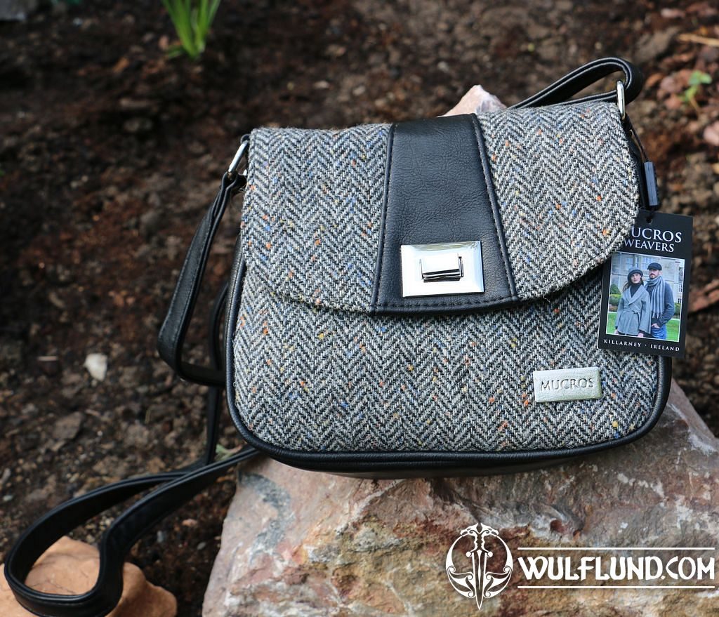 Sophie Digard - large dark brown merino wool tote bag - pattern 