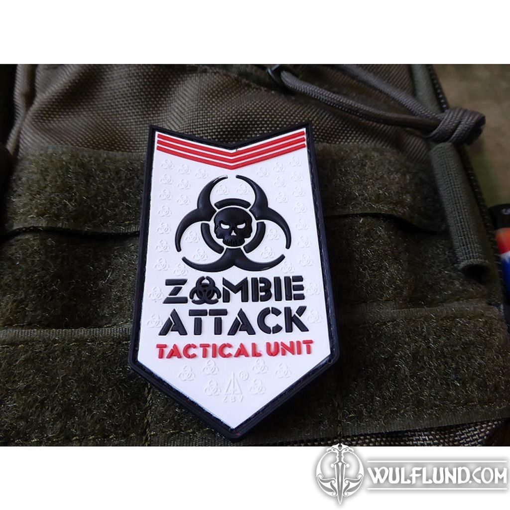 ZOMBIE ATTACK, 3D blackmedic rubber velcro patch military patches