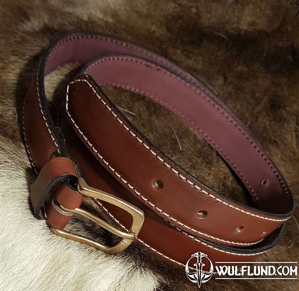 GENTLEMAN, luxury leather belt with bronze buckle