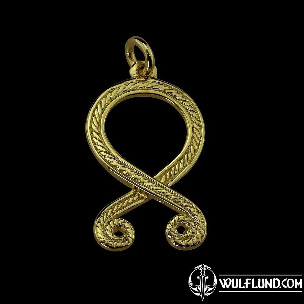 TROLL CROSS, Odal Rune, pendant, 14K gold, 5.4 g - wulflund.com